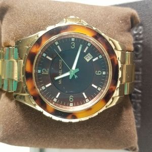Michael Kors Gold and Tortoise Shell Watch